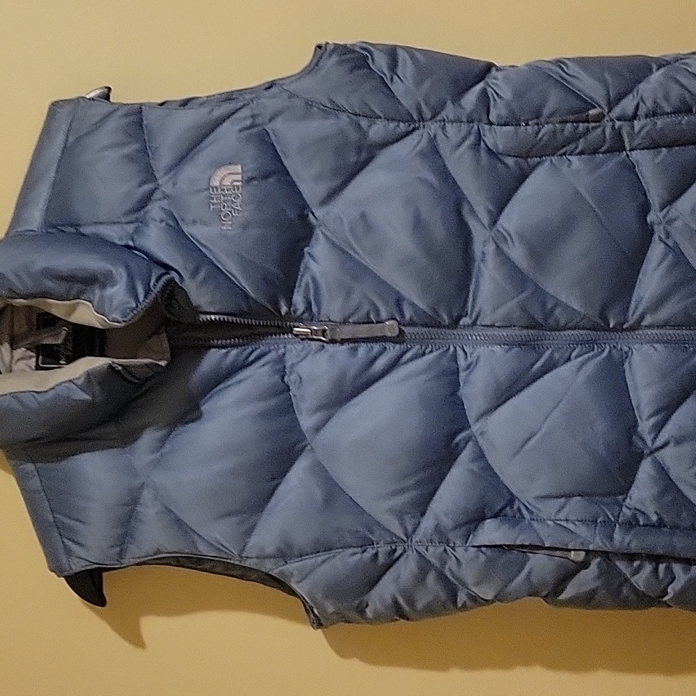 Ladies Blue Puffer THE NORTH FACE Vest - Picture 3 of 7